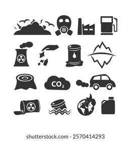 Set of Pollution Icon High Res Illustrations vector based drawing Vol 03