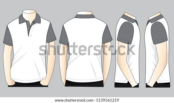 Set Polo Shirt Template Whirt Grey Stock Vector (Royalty Free ...