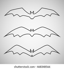 Set of polygon abstract logo bat.