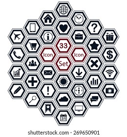 Set of polygon icons for mobile app and web design