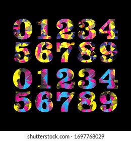 Set Polygon Number From 0 to 9 Vector Illustration