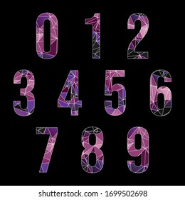 Set Polygon Number From 0 to 9, Low poly illustration of flat design.