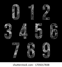 Set Polygon Number From 0 to 9, Low poly illustration of flat design.