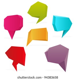 Set of polygon speech bubbles. Vector illustration.