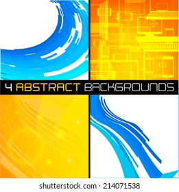 Set of polygonal abstract backgrounds for business presentations. Vector illustration.