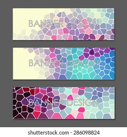 set of polygonal abstract banner for your business.