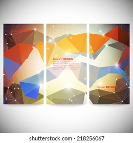 Set with polygonal abstract shapes, circles, lines and triangles.