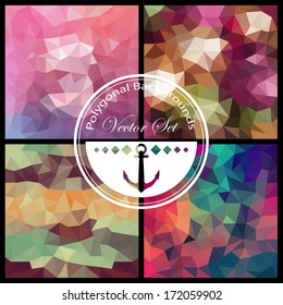 Set of polygonal backgrounds. Vector illustration