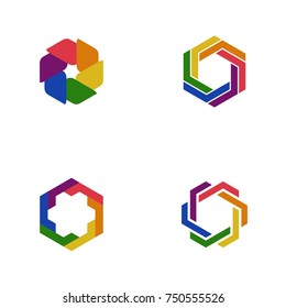 Set of Polygonal Badge