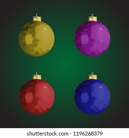 Set of polygonal Christmas tree Balls