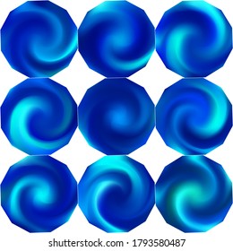 Conjunto de antecedentes cromáticos poligonales. Estilo sencillo de 90, 80. Elemento de color suave de moda. Diseño de pantalla moderna y eficaz azul para folletos, calendarios, tarjetas o invitación.