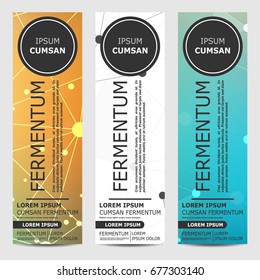 A set of polygonal flyers on various colored, abstract, geometric backgrounds. Vector vertical banners for business advertising, postcards and gift vouchers.