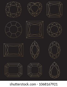 Set of polygonal frame, Frame border with copy space. Modern abstract vector backgrounds in art deco style.