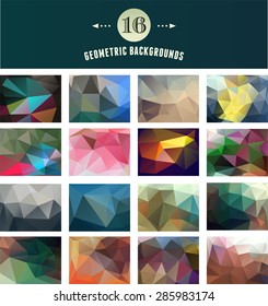 Set of Polygonal Geometric abstract, trendy elements
