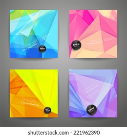 Set of polygonal geometric backgrounds for modern design 