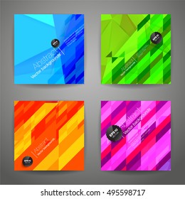 Set of polygonal geometric backgrounds for modern design 