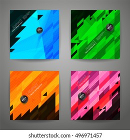 Set of polygonal geometric backgrounds for modern design 
