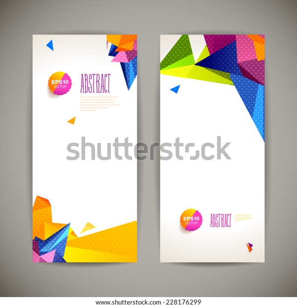 Set Polygonal Geometric Banners Modern Design Stock Vector Royalty Free