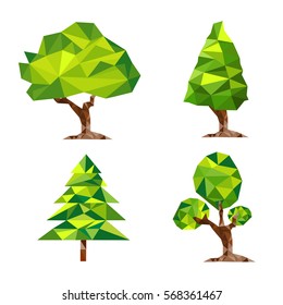 Set polygonal trees and bushes with different crowns.