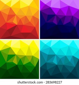 Set of Polygonal triangle background vector polygon geometric gradient color for text and message flyer brochure template artwork design