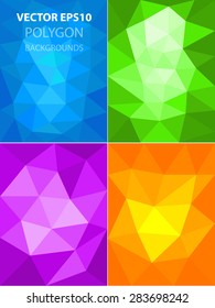 Set of Polygonal triangle background vector polygon geometric gradient color for text and message flyer brochure template artwork design