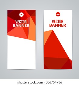 Set of polygonal triangular colorful background banners poster booklet with swirls for modern design, youth graphic concept.
