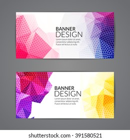 Set of polygonal triangular colorful background banners poster booklet for modern design, youth graphic concept.