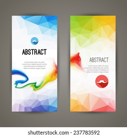 Set of polygonal triangular colorful geometric banners for innovate youth modern design 