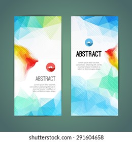 Set of polygonal and triangular geometric banners for modern design
