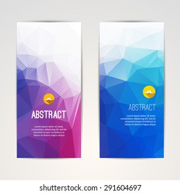 Set of polygonal and triangular geometric banners for modern design