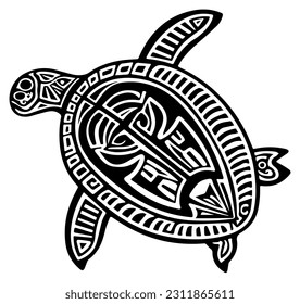 set of Polynesian elements, icon, glyph, vector, isolate, silhouette, totem, tattoo