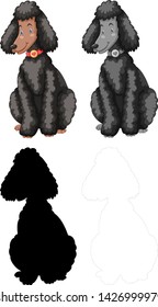 Set of poodle character illustration