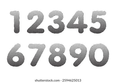 Set of pop art black numbers. Vector illustration. Template elements for greeting card, web design. Mathematics educational children game.