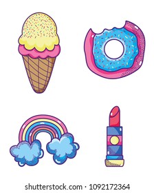 Set of pop art cartoons