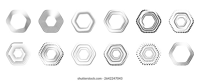 Set of pop art circles. Shapes dots pattern in pop art style. Abstract modern stylish texture. Vector illustration geometric pattern. Round design elements for your content.