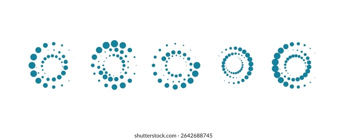 Set of pop art circles. Shapes dots pattern in pop art style. Abstract modern stylish texture. Vector illustration geometric pattern. Round design elements for your content.