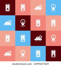 Set pop art Infographic of city map, Taxi driver license, Location taxi car and client icon. Vector