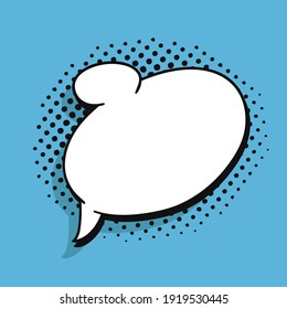 Set of pop art speech bubbles without text. Cartoon style vector collection of frames. Comic illustration on blue background