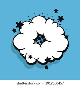 Conjunto de burbujas de discursos de arte pop sin texto. Colección vectorial de cuadros con estilo de dibujos animados. Ilustración cómica sobre fondo azul