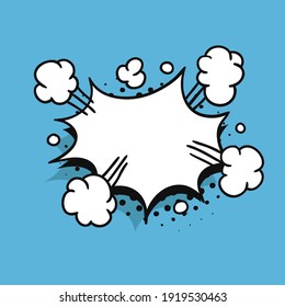 Conjunto de burbujas de discursos de arte pop sin texto. Colección vectorial de cuadros con estilo de dibujos animados. Ilustración cómica sobre fondo azul