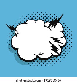 Conjunto de burbujas de discursos de arte pop sin texto. Colección vectorial de cuadros con estilo de dibujos animados. Ilustración cómica sobre fondo azul