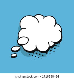 Set of pop art speech bubbles without text. Cartoon style vector collection of frames. Comic illustration on blue background