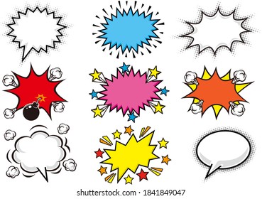 Set of pop art style comic speech bubbles