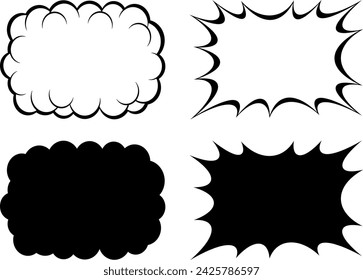A set of pop and cute speech bubbles