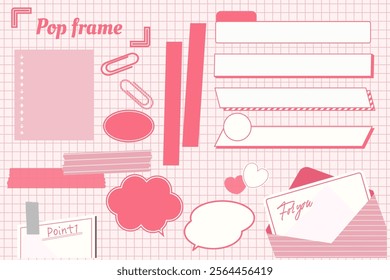 A set of pop notepads, frames, decorations, etc.