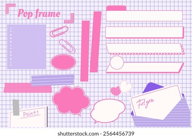 A set of pop notepads, frames, decorations, etc.