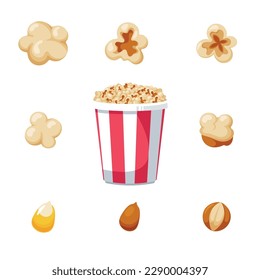 Set with Popcorn Bucket Surrounded with Different Seeds Comprises An Array Of Shapes, and Sizes from Whole Grain