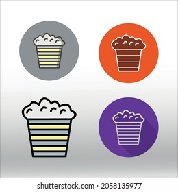 set of Popcorn icon, line isolated or logo isolated sign symbol vector, outline and stroke style Collection of high-quality vector illustration,
