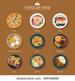 set of popular food