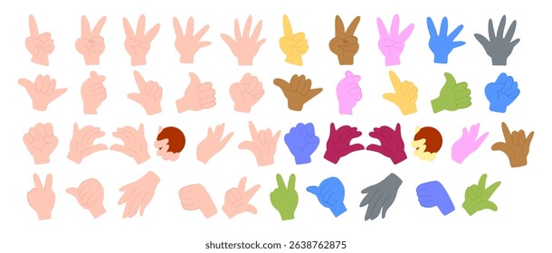 Set of popular hand pose different style. poses hand, 